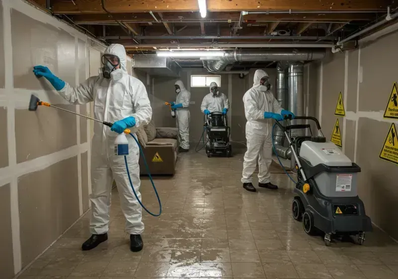 Basement Moisture Removal and Structural Drying process in Tappan, NY